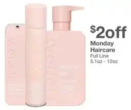 Kinney Drugs Monday Haircare Full Line offer
