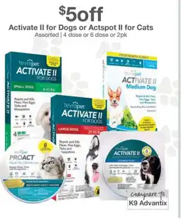 Kinney Drugs Activate II for Dogs or Actspot II for Cats offer