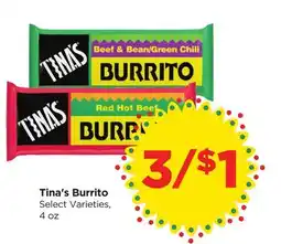 Food 4 Less Tina's Burrito offer