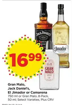 Food 4 Less Gran Malo, Jack Daniel's, El Jimador or Camarena offer