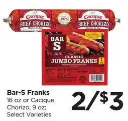 Food 4 Less Bar-S Franks offer