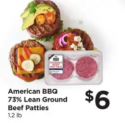 Food 4 Less American BBQ 73% Lean Ground Beef Patties offer