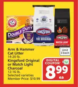 Vons Arm & Hammer Cat Litter 14-20 lb. Kingsford Original or Match Light Charcoal 12-16 lb offer
