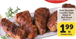 Vons Pork Shoulder Country Style Strips or Butt Roast offer