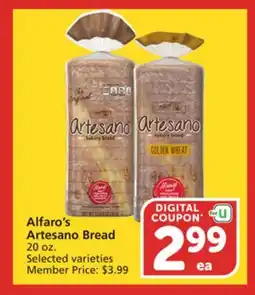 Vons Alfaro's Artesano Bread offer