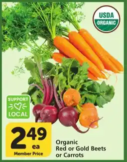 Vons Organic Red or Gold Beets or Carrots offer