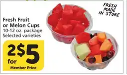 Vons Fresh Fruit or Melon Cups offer