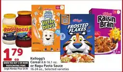 Vons Kellogg's Cereal 8.8-16.1 oz. or Ragu Pasta Sauce 16-24 oz offer