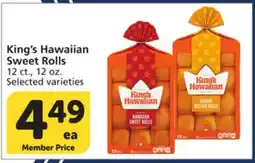 Vons King's Hawaiian Sweet Rolls offer