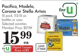 Pavilions Pacifico, Modelo, Corona or Stella Artois offer