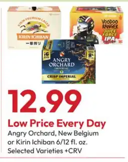 Stater Bros Angry Orchard, New Belgium or Kirin Ichiban offer