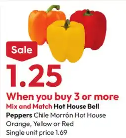 Stater Bros Hot House Bell Peppers Morrón Hot House offer