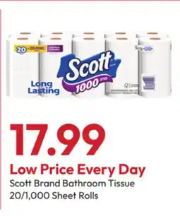 Stater Bros Scott Brand Bathroom Tissue offer