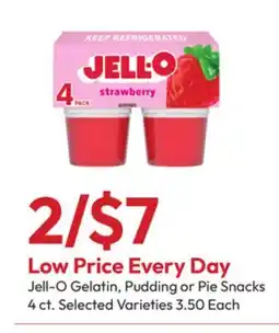 Stater Bros Jell-O Gelatin, Pudding or Pie Snacks offer