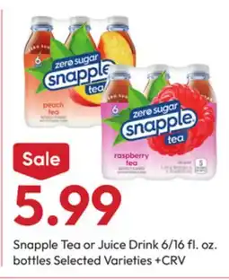 Stater Bros Snapple Tea or Juice Drink offer