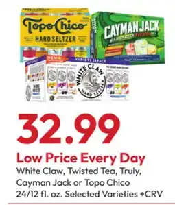 Stater Bros White Claw, Twisted Tea, Truly, Cayman Jack or Topo Chico offer