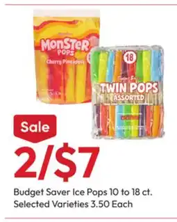 Stater Bros Budget Saver Ice Pops offer