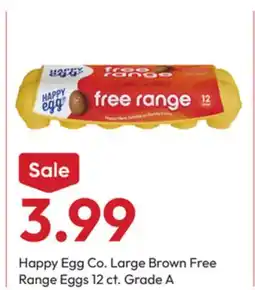 Stater Bros Happy Egg Co. Large Brown Free Range Eggs offer
