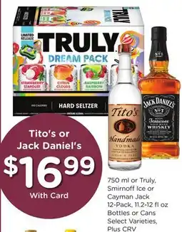 Ralphs Tito's or Jack Daniel's offer