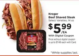 Ralphs Kroger Beef Shaved Steak offer