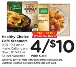 Ralphs Healthy Choice Café Steamers offer