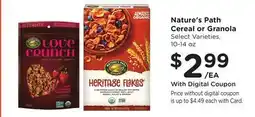 Ralphs Nature's Path Cereal or Granola offer