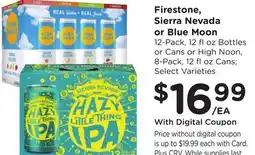Ralphs Firestone, Sierra Nevada or Blue Moon offer