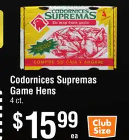 Smart & Final Codornices Supremas Game Hens offer
