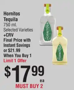 Smart & Final Hornitos Tequila offer