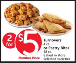 Albertsons Turnovers 4 ct. or Pastry Bites 18 ct offer