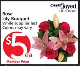 Albertsons Overjoyed Rose Lily Bouquet offer