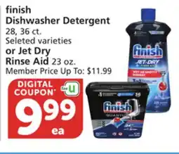 Albertsons finish Dishwasher Detergent 28, 36 ct. or Jet Dry Rinse Aid 23 oz offer