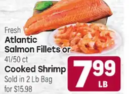 Tony’s Fresh Market Fresh Atlantic Salmon Fillets or 41/50 ct Cooked Shrimp offer
