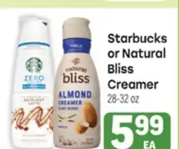 Tony’s Fresh Market Starbucks or Natural Bliss Creamer offer