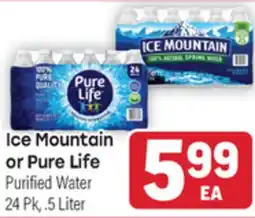 Tony’s Fresh Market Ice Mountain or Pure Life Purified Water offer