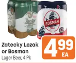 Tony’s Fresh Market Zatecky Lezak or Bosman Lager Beer offer