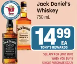 Tony’s Fresh Market Jack Daniel's Whiskey offer