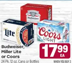 Tony’s Fresh Market Budweiser, Miller Lite or Coors offer