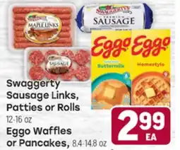 Tony’s Fresh Market Swaggerty Sausage Links, Patties or Rolls 12-16 oz, Eggo Waffles or Pancakes 8.4-14.8 oz offer