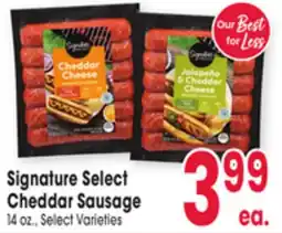 Jewel-Osco Signature Select Cheddar Sausage offer