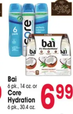 Jewel-Osco Bai 6 pk., 14 oz. or Core Hydration 6 pk., 30.4 oz offer