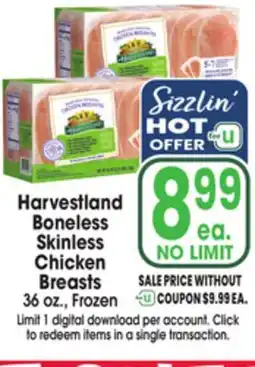 Jewel-Osco Harvestland Boneless Skinless Chicken Breasts offer