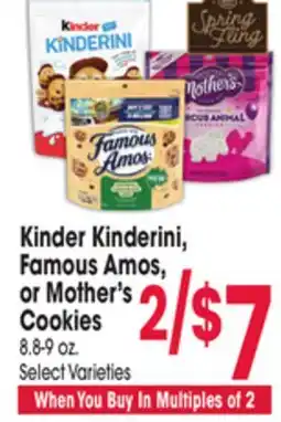 Jewel-Osco Kinder Kinderini, Famous Amos, or Mother's Cookies offer