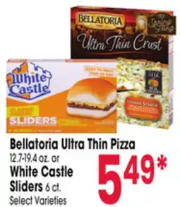 Jewel-Osco Bellatoria Ultra Thin Pizza 12.7-19.4 oz. or White Castle Sliders 6 ct offer