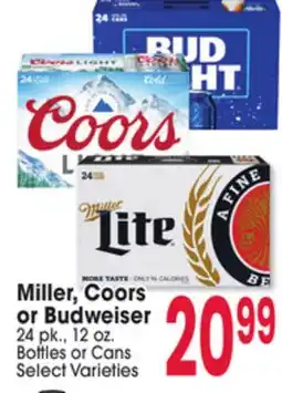 Jewel-Osco Miller, Coors or Budweiser or Budweiser offer