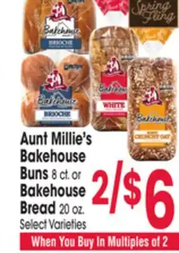 Jewel-Osco Aunt Millie's Bakehouse Buns 8 ct. or Bakehouse Bread 20 oz offer