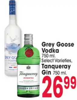 Jewel-Osco Grey Goose Vodka 750 ml., Tanqueray Gin Gin 750 ml offer