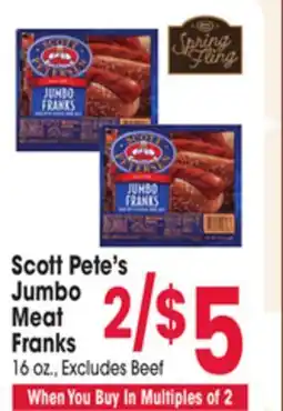 Jewel-Osco Scott Pete's Jumbo Meat Franks offer