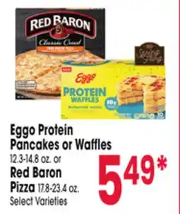 Jewel-Osco Eggo Protein Pancakes or Waffles 12.3-14.8 oz. or Red Baron Pizza 17.8-23.4 oz offer
