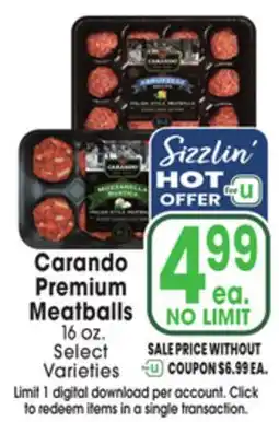 Jewel-Osco Carando Premium Meatballs offer